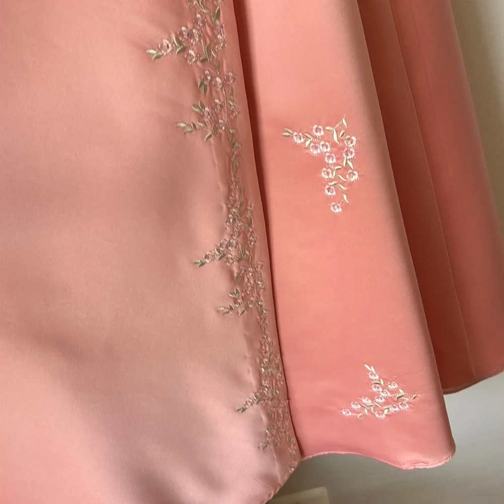 Masquerade Strapless Full Length Gown Dress Coral Pink 5/6 - Picture 2 of 10